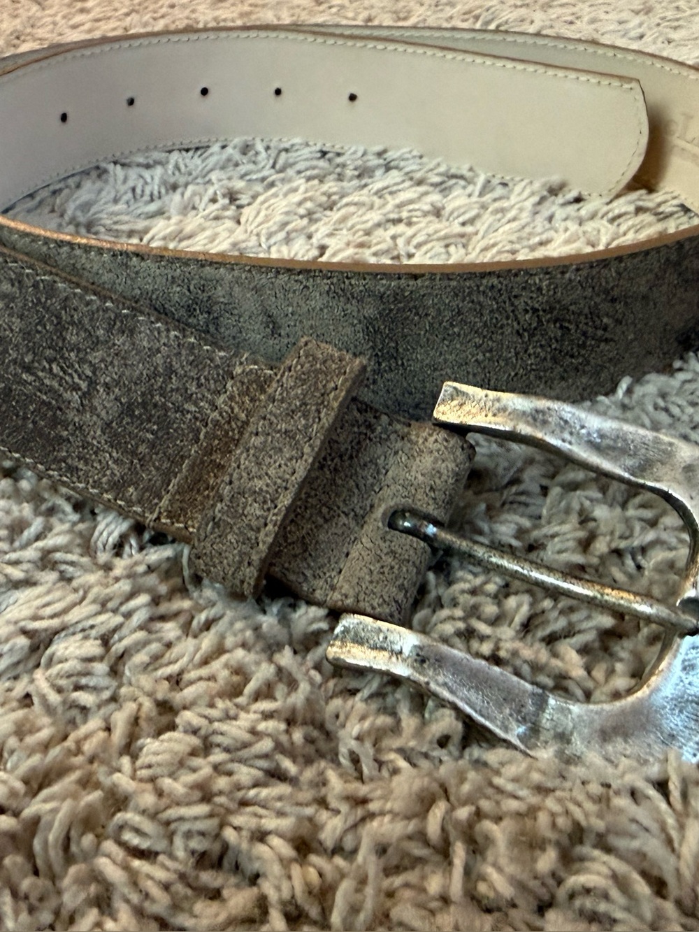 Leatherock light beige genuine leather belt